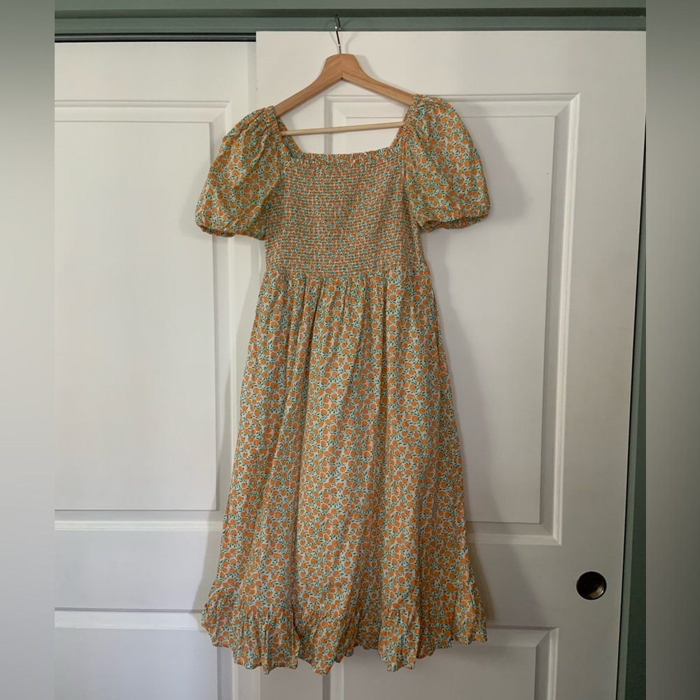 Jcrew peach dress | smocked dress | cotton dress